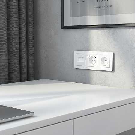 Накладка для двойной розетки Еthernet RJ-45 Werkel белый W1191141 Накладка для двойной розетки Еthernet RJ-45 Werkel белый W1191141