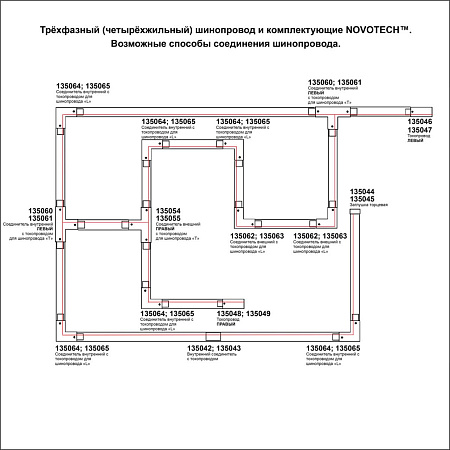 Шинопровод трехфазный Novotech PORT 135239