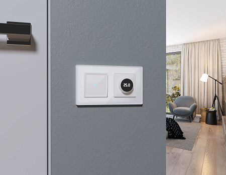 Комплект механизма терморегулятора теплого пола с цифровым дисплеем с подсветкой 16A-250V Ambrella Volt Alfa MA105810 Комплект механизма терморегулятора теплого пола с цифровым дисплеем с подсветкой 16A-250V Ambrella Volt Alfa MA105810