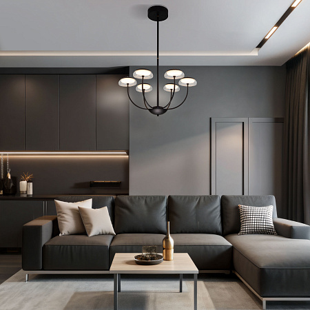 Люстра на штанге светодиодная Eurosvet Fungo 50388 LED черный a068861 Люстра на штанге светодиодная Eurosvet Fungo 50388 LED черный a068861