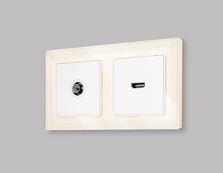 Лицевая панель для HDMI розетки QUANT Ambrella Volt ALFA AP1340 Лицевая панель для HDMI розетки QUANT Ambrella Volt ALFA AP1340