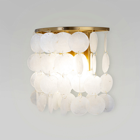 Светильник настенный Eurosvet Sandra 60084/2 латунь/перламутр a071169