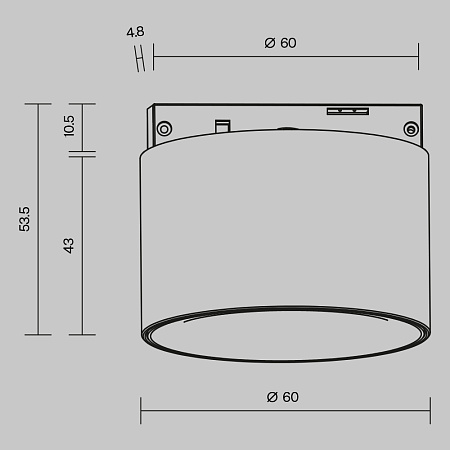 Трековый магнитный светодиодный светильник Maytoni Levity Alfa S TR188-1-5W2.7K-M-BW