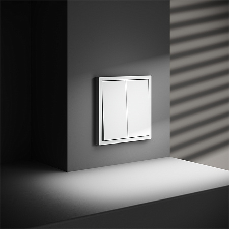 Проходной переключатель встраиваемый VOLTUM S70 двухклавишный (белый матовый) VLS020302 Проходной переключатель встраиваемый VOLTUM S70 двухклавишный (белый матовый) VLS020302