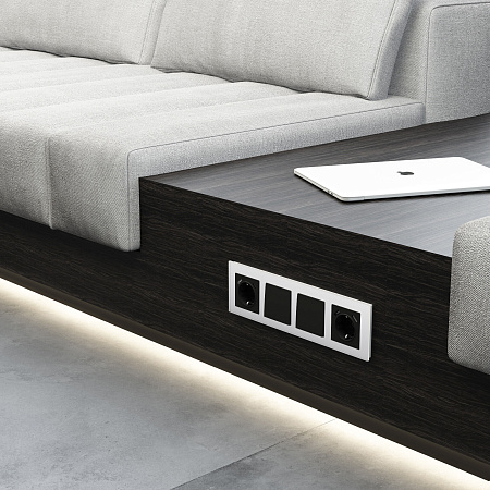 Рамка на 4 поста Werkel Senso белый стекло soft-touch W0043101 Рамка на 4 поста Werkel Senso белый стекло soft-touch W0043101