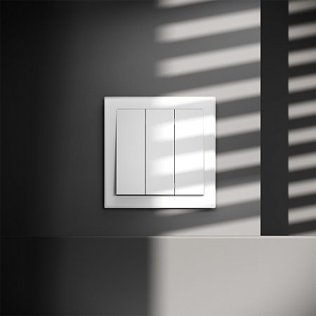 Выключатель встраиваемый VOLTUM S70 трехклавишный (белый матовый) VLS030102 Выключатель встраиваемый VOLTUM S70 трехклавишный (белый матовый) VLS030102