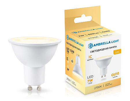 Лампа светодиодная MR16 7W GU10 2700K 38° Ambrella light 190713 Лампа светодиодная MR16 7W GU10 2700K 38° Ambrella light 190713