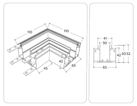Коннектор угловой для шинопровода в натяжной потолок Ambrella light GL1046 Коннектор угловой для шинопровода в натяжной потолок Ambrella light GL1046