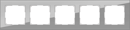 Рамка на 5 постов серая, стекло Werkel Favorit W0051115 4690389160165 a050967 Рамка на 5 постов серая, стекло Werkel Favorit W0051115 4690389160165 a050967