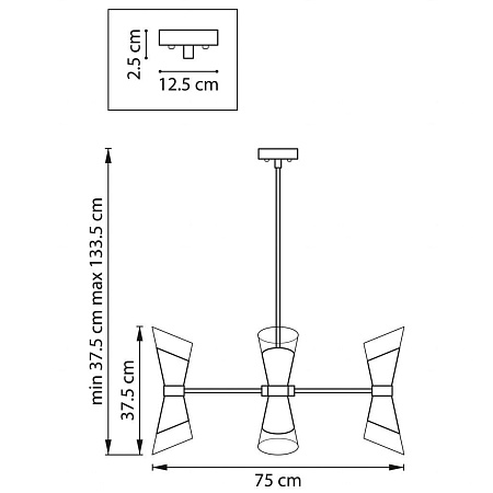 Люстра на штанге Lightstar Strato 817124 Люстра на штанге Lightstar Strato 817124