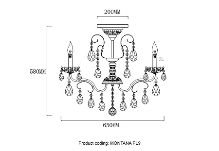 Люстра потолочная Crystal Lux MONTANA PL9