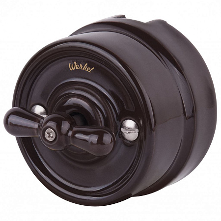 Переключатель одноклавишный коричневый Ретро Werkel Ретро W5612014 4690389166723 a051057 Переключатель одноклавишный коричневый Ретро Werkel Ретро W5612014 4690389166723 a051057