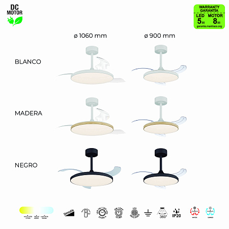 Люстра с вентилятором светодиодная Mantra SLIM FAN 9008