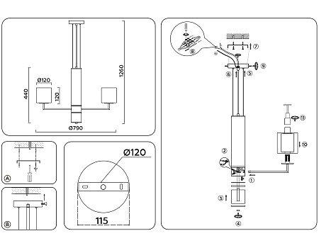 Люстра подвесная Ambrella light LH56003 Люстра подвесная Ambrella light LH56003