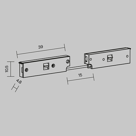 Коннектор питания угловой 3см Maytoni Levity TRA184CPC-1B-3