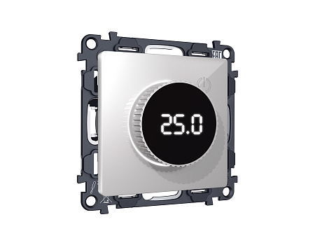 Комплект механизма терморегулятора с цифровым дисплеем с подсветкой и датчиком для теплого пола 16A-250V Ambrella Volt Alfa MA405810