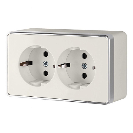 Розетка двойная с заземлением слоновая кость Werkel Gallant W5072103 4690389164668 a051560