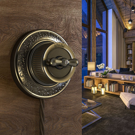 Переключатель одноклавишный Бронзовый Ретро Werkel Ретро W5712012 4690389166617 a050766