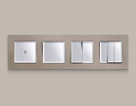 Комплект механизма 3-клавишного выключателя Ambrella Volt ALFA MA405010 Комплект механизма 3-клавишного выключателя Ambrella Volt ALFA MA405010