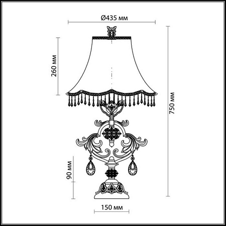 Настольная лампа Odeon Light Safira 2802/1T Настольная лампа Odeon Light Safira 2802/1T