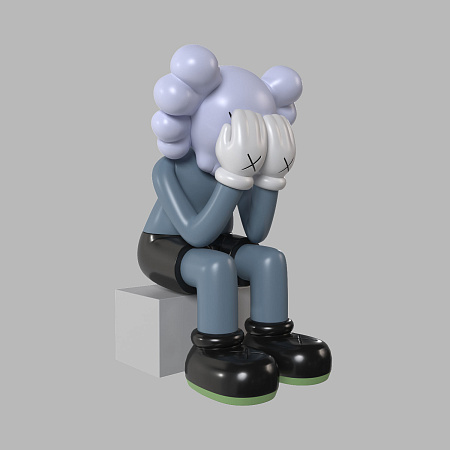 Дизайнерская статуэтка Ledron KAWS синий