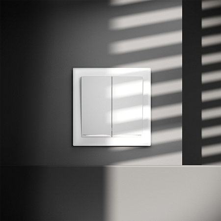 Выключатель встраиваемый VOLTUM S70 двухклавишный с подсветкой (белый матовый) VLS020202 Выключатель встраиваемый VOLTUM S70 двухклавишный с подсветкой (белый матовый) VLS020202