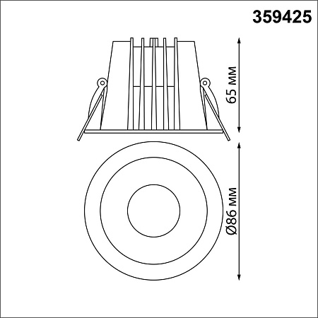 Светильник встраиваемый светодиодный Novotech LANG 359425 Светильник встраиваемый светодиодный Novotech LANG 359425