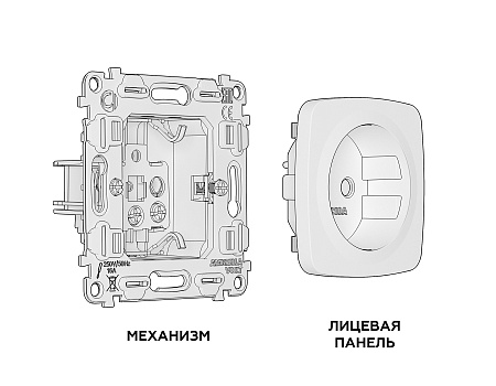 Комплект механизма электрической розетки Ambrella Volt OMEGA MO807010