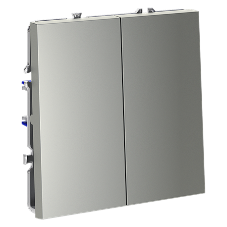 Выключатель с самовозвратом встраиваемый VOLTUM S70 двухклавишный (сталь) VLS020605 Выключатель с самовозвратом встраиваемый VOLTUM S70 двухклавишный (сталь) VLS020605