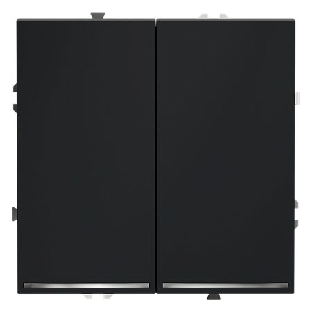 Проходной переключатель встраиваемый VOLTUM S70 двухклавишный с подсветкой (графит) VLS020407 Проходной переключатель встраиваемый VOLTUM S70 двухклавишный с подсветкой (графит) VLS020407