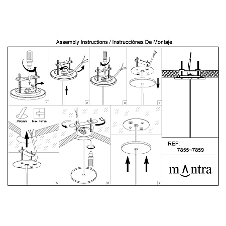 Основание потолочное утопленное Mantra FLORON 7859