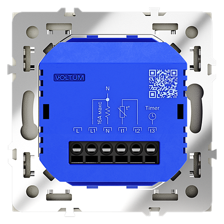 Терморегулятор электронный VOLTUM S70 с индикацией и датчиком, для теплого пола, (шелк) VLS070104