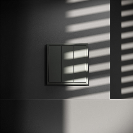 Выключатель встраиваемый VOLTUM S70 трехклавишный (титан) VLS030106 Выключатель встраиваемый VOLTUM S70 трехклавишный (титан) VLS030106