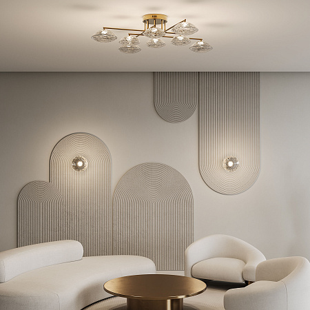 Люстра потолочная светодиодная Eurosvet Ripple 50389 LED латунь a069026 Люстра потолочная светодиодная Eurosvet Ripple 50389 LED латунь a069026