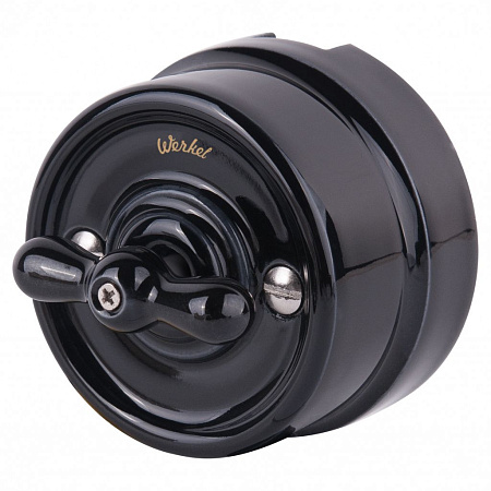 Переключатель одноклавишный черный Ретро Werkel Ретро W5612008 4690389166716 a051454 Переключатель одноклавишный черный Ретро Werkel Ретро W5612008 4690389166716 a051454