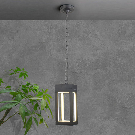 Уличный подвесной светодиодный светильник Elektrostandard Frame 1528 TECHNO LED Серый a051858 Уличный подвесной светодиодный светильник Elektrostandard Frame 1528 TECHNO LED Серый a051858