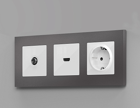 Комплект механизма TV розетки оконечной Ambrella Volt ALFA MA113010 Комплект механизма TV розетки оконечной Ambrella Volt ALFA MA113010