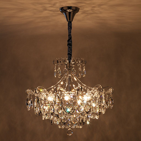 Хрустальная люстра Eurosvet Crystal 10080/6 хром/прозрачный хрусталь Strotskis 00000081824 Хрустальная люстра Eurosvet Crystal 10080/6 хром/прозрачный хрусталь Strotskis 00000081824