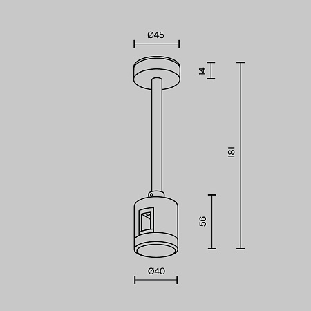 Крепление потолочное Short с прямым коннектором питания Maytoni Flarity TRA156C-IPCL1-B