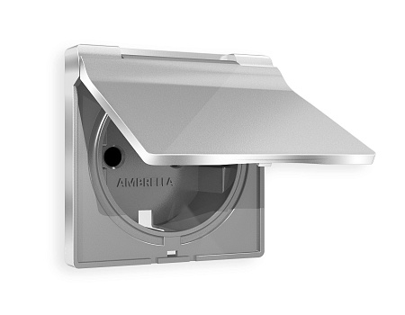 Лицевая панель для электрической розетки с заземлением со шторками и крышкой IP44 QUANT Ambrella Volt ALFA AP4080 Лицевая панель для электрической розетки с заземлением со шторками и крышкой IP44 QUANT Ambrella Volt ALFA AP4080