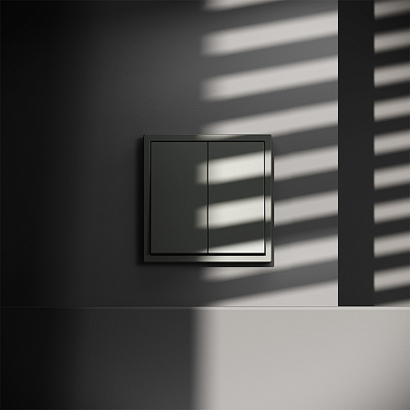 Выключатель встраиваемый VOLTUM S70 двухклавишный (титан) VLS020106 Выключатель встраиваемый VOLTUM S70 двухклавишный (титан) VLS020106