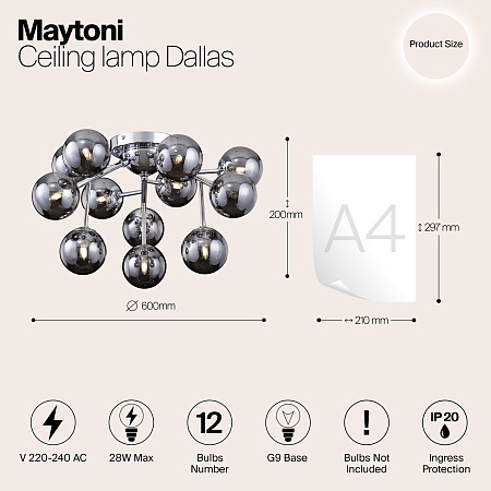 Люстра потолочная Maytoni Dallas MOD545PL-12CH