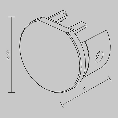 Заглушка для подвесного круглого шинопровод , 2шт. Maytoni Levity TRA184EC-R-11B