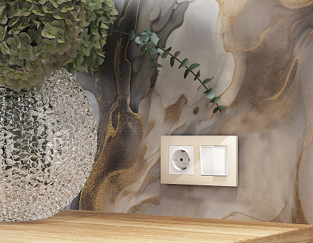 Лицевая панель для 2-клавишных выключателей QUANT Ambrella Volt ALFA AP1030 Лицевая панель для 2-клавишных выключателей QUANT Ambrella Volt ALFA AP1030