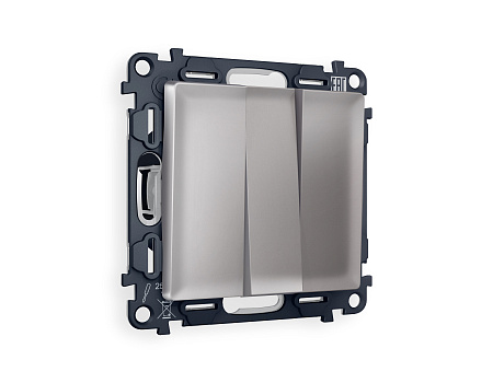 Комплект механизма 3-клавишного выключателя Ambrella Volt ALFA MA505010 Комплект механизма 3-клавишного выключателя Ambrella Volt ALFA MA505010