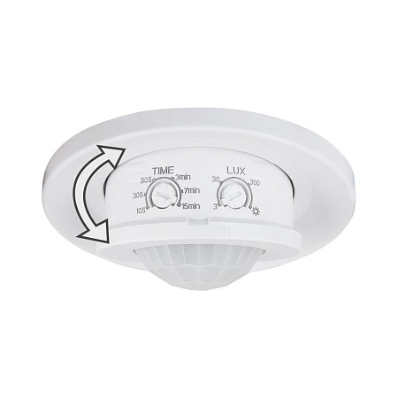 Инфракрасный датчик движения Elektrostandard 8m 2,2-4m 800W 360° SNS-M-12 белый a041244 Инфракрасный датчик движения Elektrostandard 8m 2,2-4m 800W 360° SNS-M-12 белый a041244