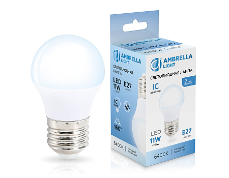 Лампа светодиодная G45 11W E27 6400K Ambrella light 451106 Лампа светодиодная G45 11W E27 6400K Ambrella light 451106