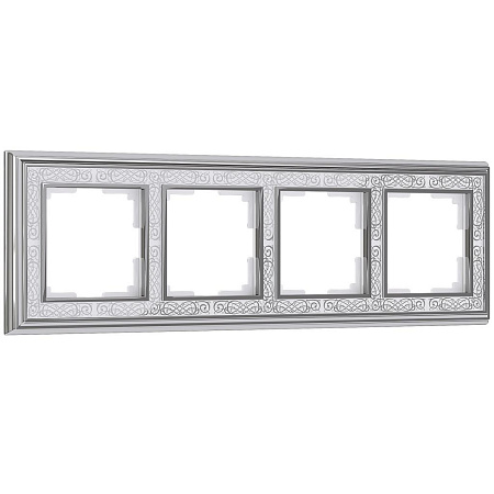 Рамка на 4 поста хром/белая Werkel Palacio Gracia W0041431 4690389159459 a051320 Рамка на 4 поста хром/белая Werkel Palacio Gracia W0041431 4690389159459 a051320