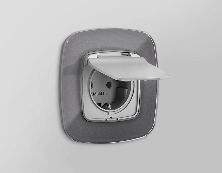 Лицевая панель для электрической розетки с заземлением со шторками и крышкой IP44 Ambrella Volt OMEGA OP4080 Лицевая панель для электрической розетки с заземлением со шторками и крышкой IP44 Ambrella Volt OMEGA OP4080