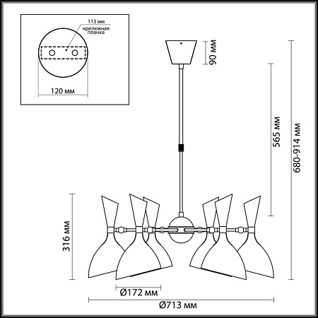 Люстра на штанге Odeon Light Rasto 4665/6